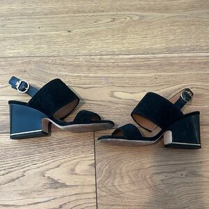 Tory Burch 3 inch black suede sandal size 7M